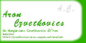 aron czvetkovics business card